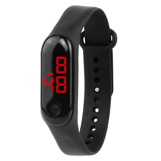 Relógio Digital Casual Unissex com Led e Pulseira Ajustavel - Preto Menor preço em Relógio Digital Casual Unissex com Led e Pulseira Ajustavel - Preto