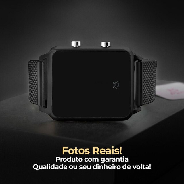 Relogio Digital Feminino Preto ajustável pulseira silicone RLA15