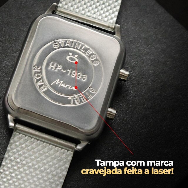 Relogio Digital Feminino Preto ajustável pulseira silicone RLA15
