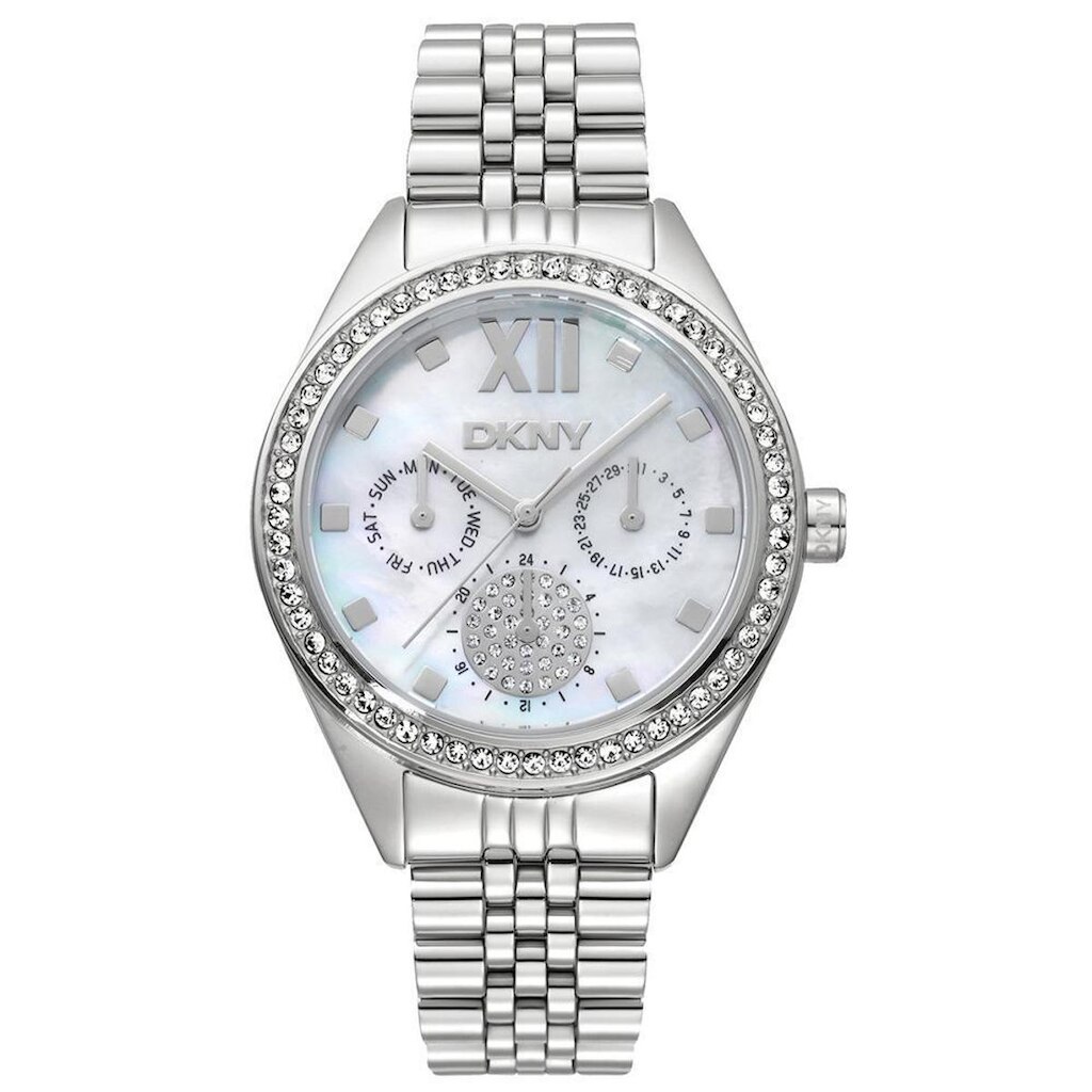 Relógio Dkny Feminino Ref: Dk1l098m0045 Multifunção Prateado