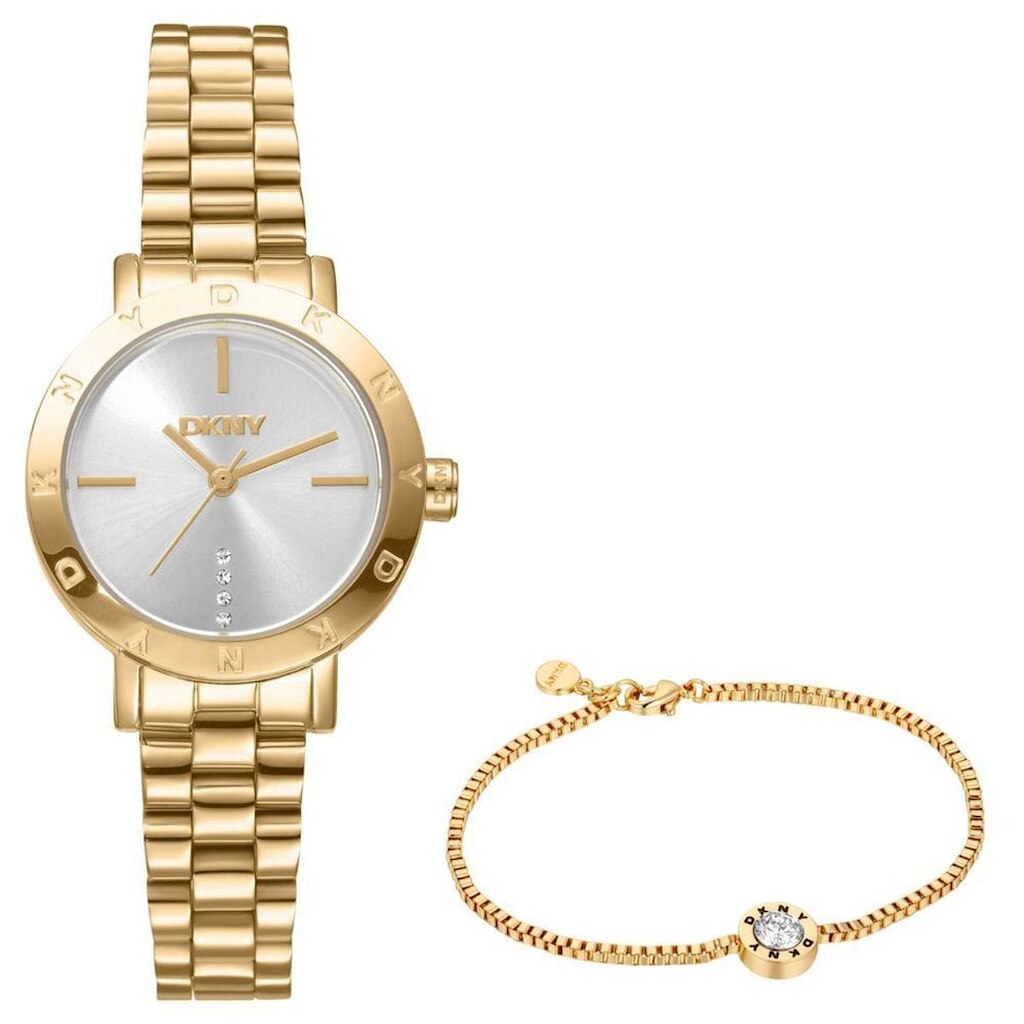 Relógio Dkny Feminino Ref: Dk1l165m0065 Dourado + Semijóia