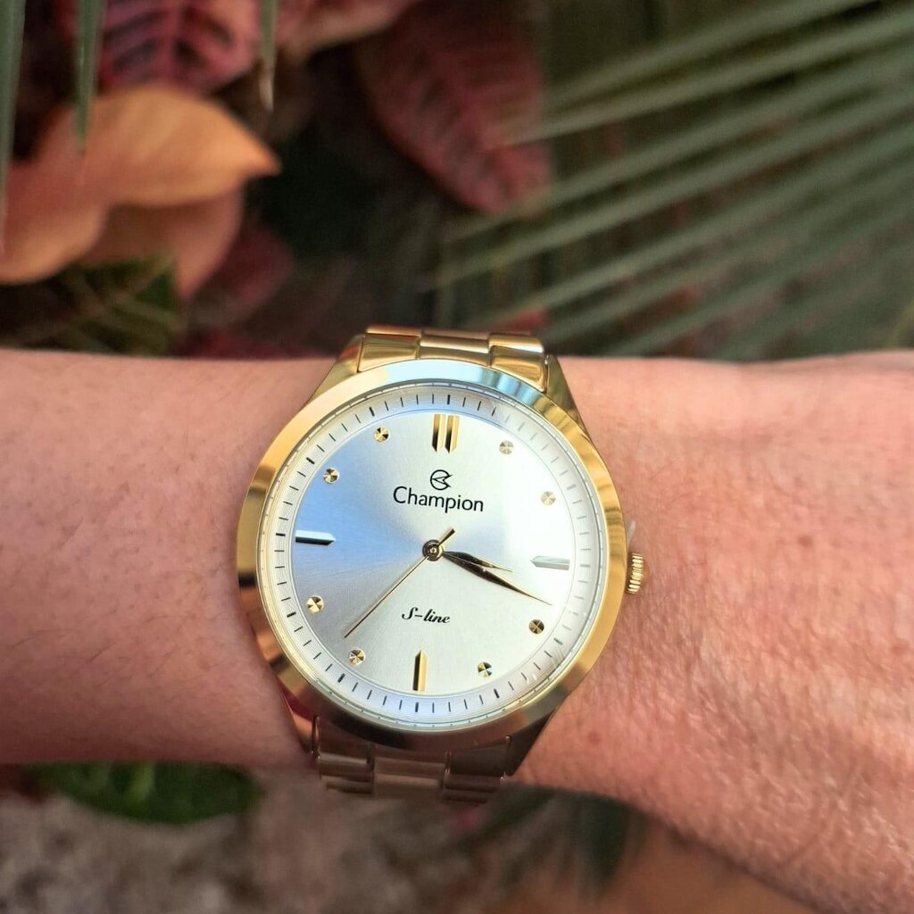 Relógio dourado Champion original CN21087H