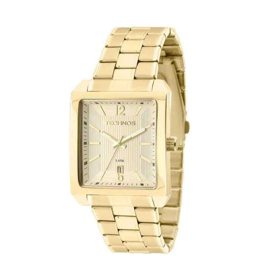 Relógio Dourado Masculino Technos Steel 2115KOBS/1D