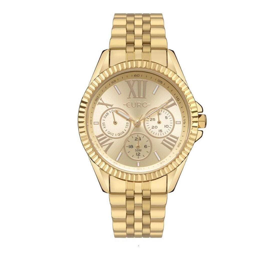 Relógio Euro Feminino Multiglow Dourado -EU6P29AIV/4D