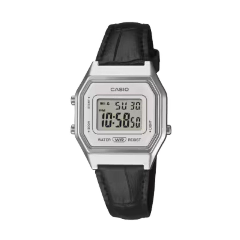 Relógio Feminino Casio Original LA680WEL1DFSC Pulseira Couro Preto