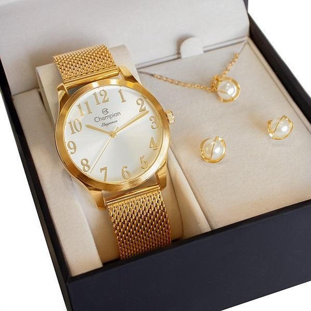 Relógio Feminino Champion Analógico Pulseira Mesh CN26019B