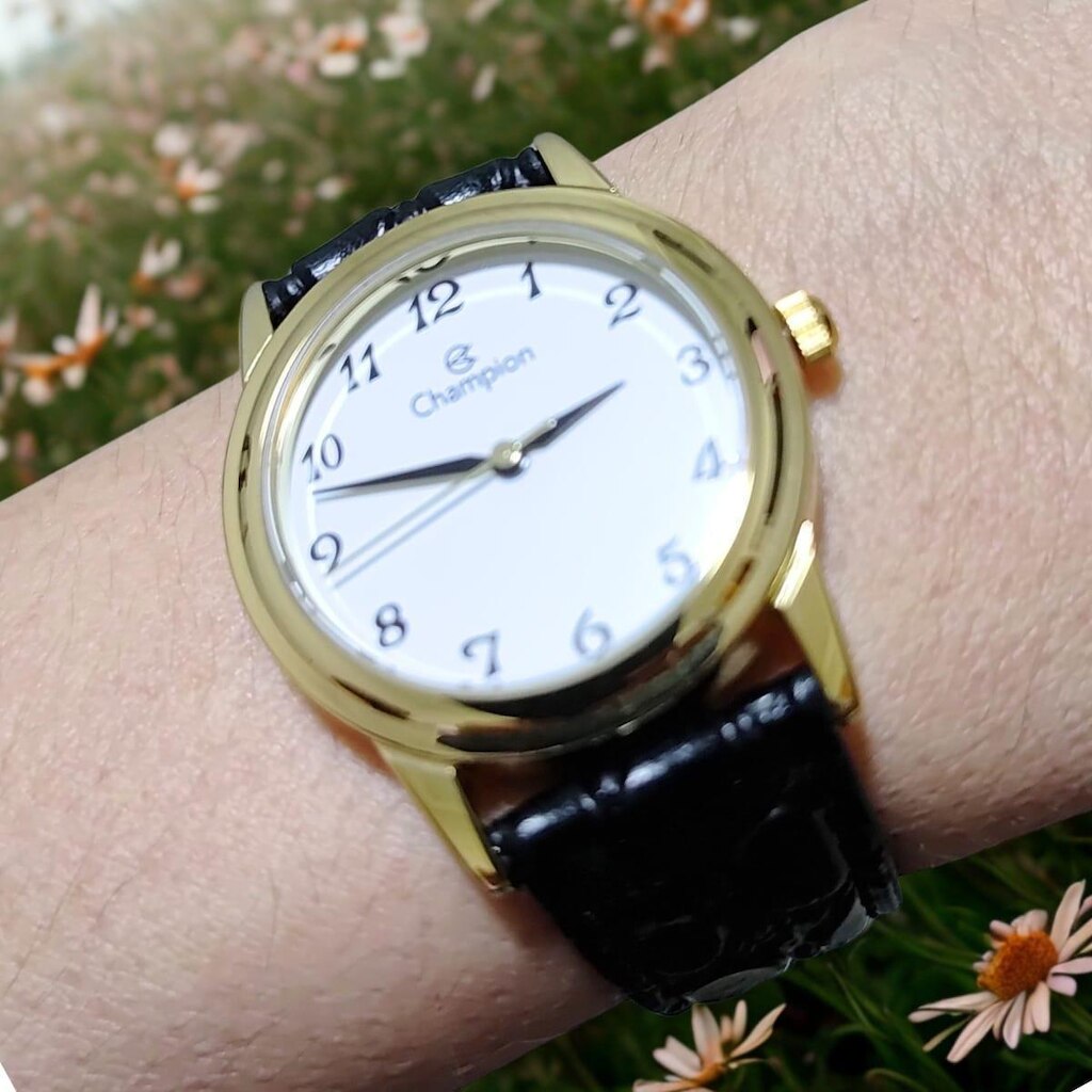 Relógio feminino dourado Champion original CN28008B
