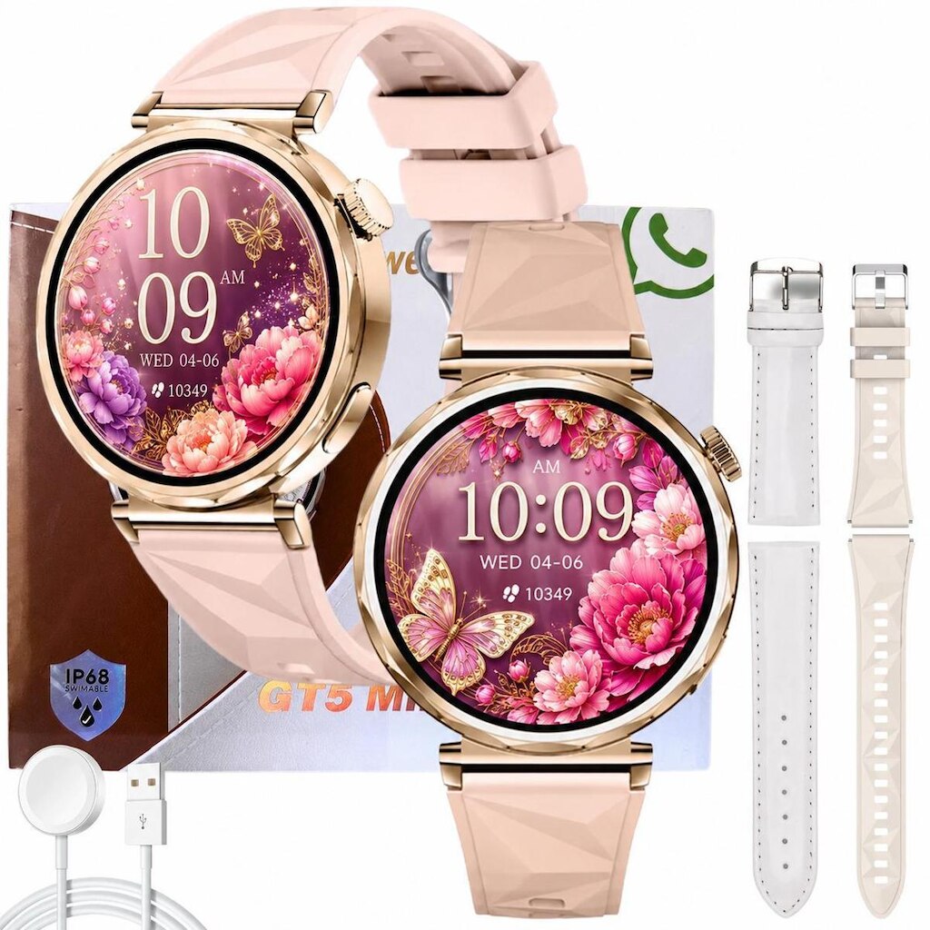 Relogio Feminino Luxo Smartwatch Redondo Série 11 GT5 Mini Chatgpt Android iOS Responde Whatz Amoled