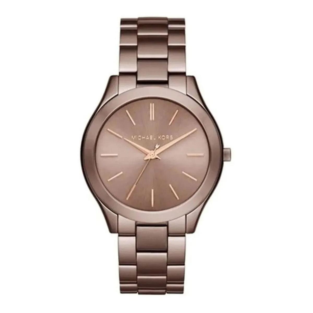 Relógio Feminino Michael Kors Mk3418 Slim Marrom 42mm - Cinza | Netshoes