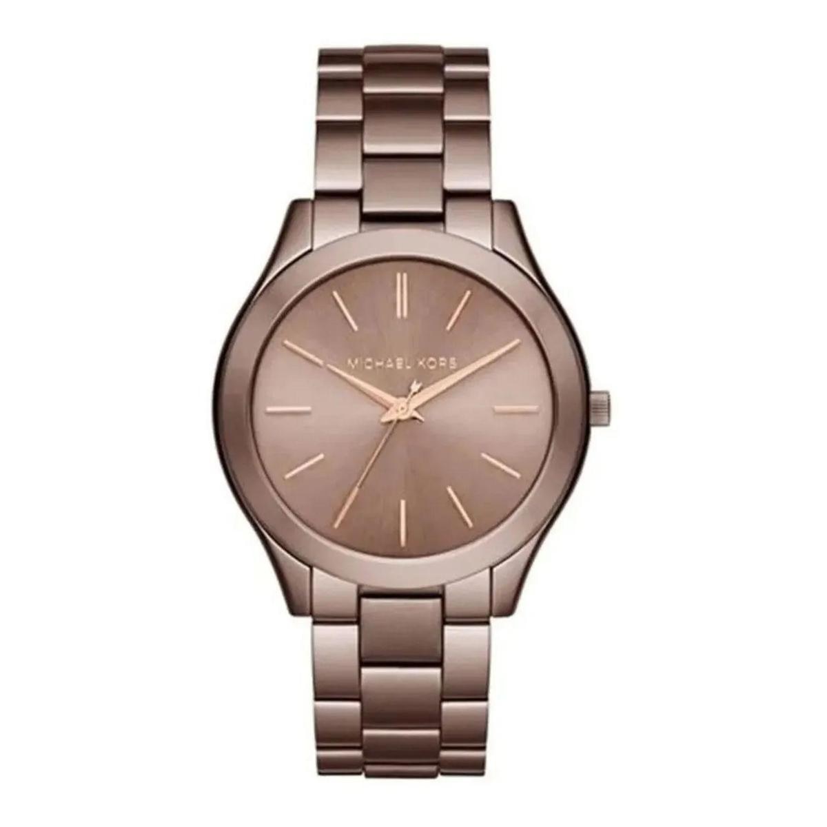 Relógio Feminino Michael Kors Mk3418 Slim Marrom 42mm - Cinza | Netshoes