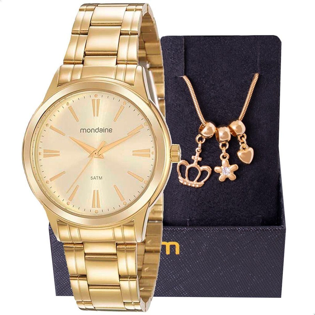Relógio Feminino Mondaine Dourado Analógico 99561LPMVDE1