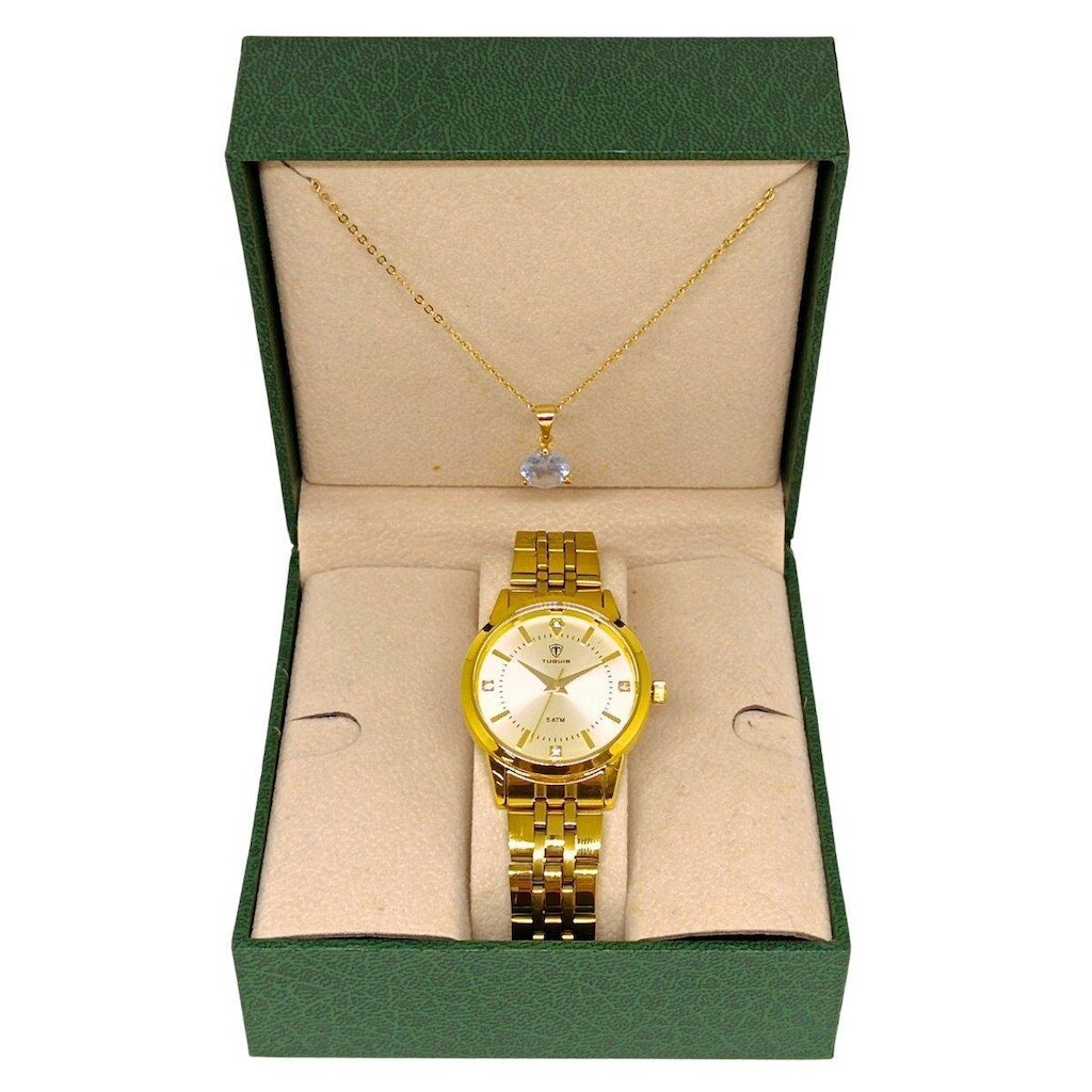Relógio Feminino Tuguir Analógico 9182B Dourado