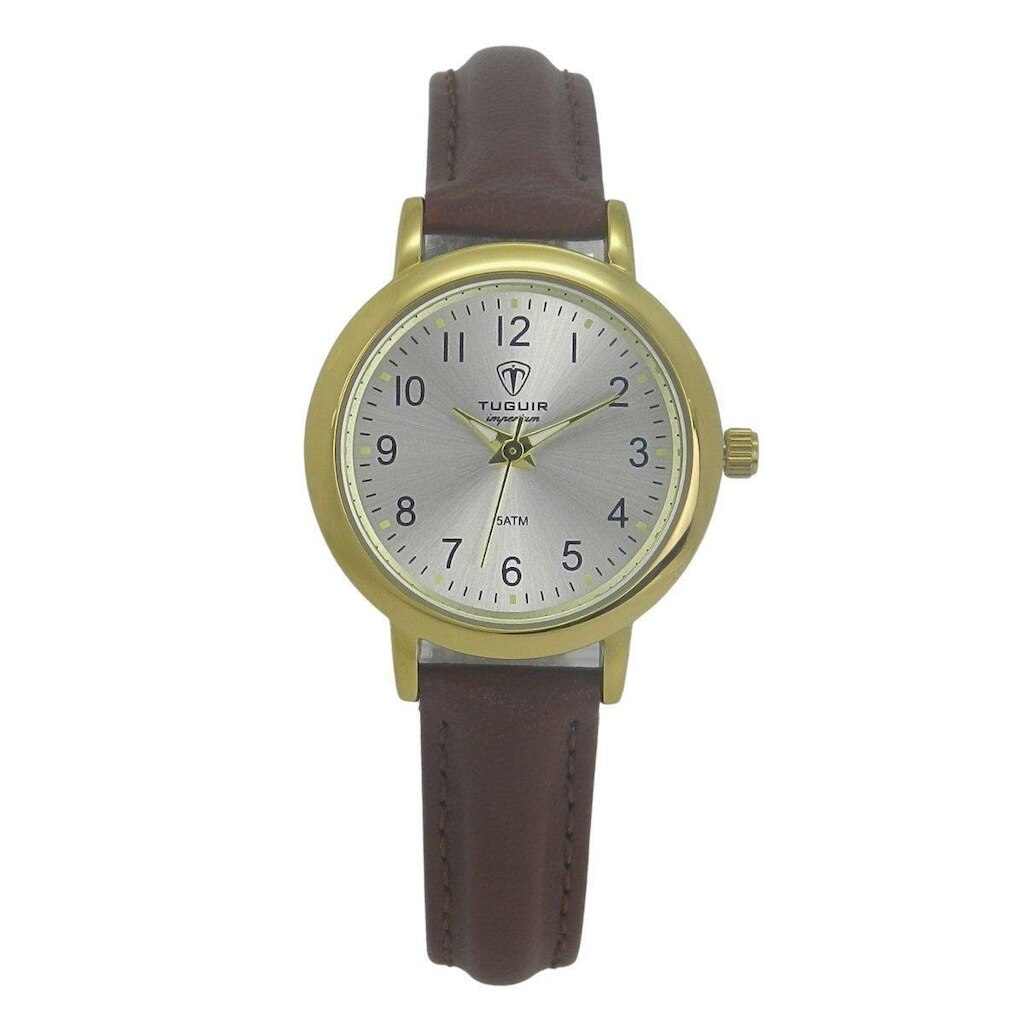 Relógio Feminino Tuguir Analógico Imperium TG30504 Dourado e Prata e Marrom