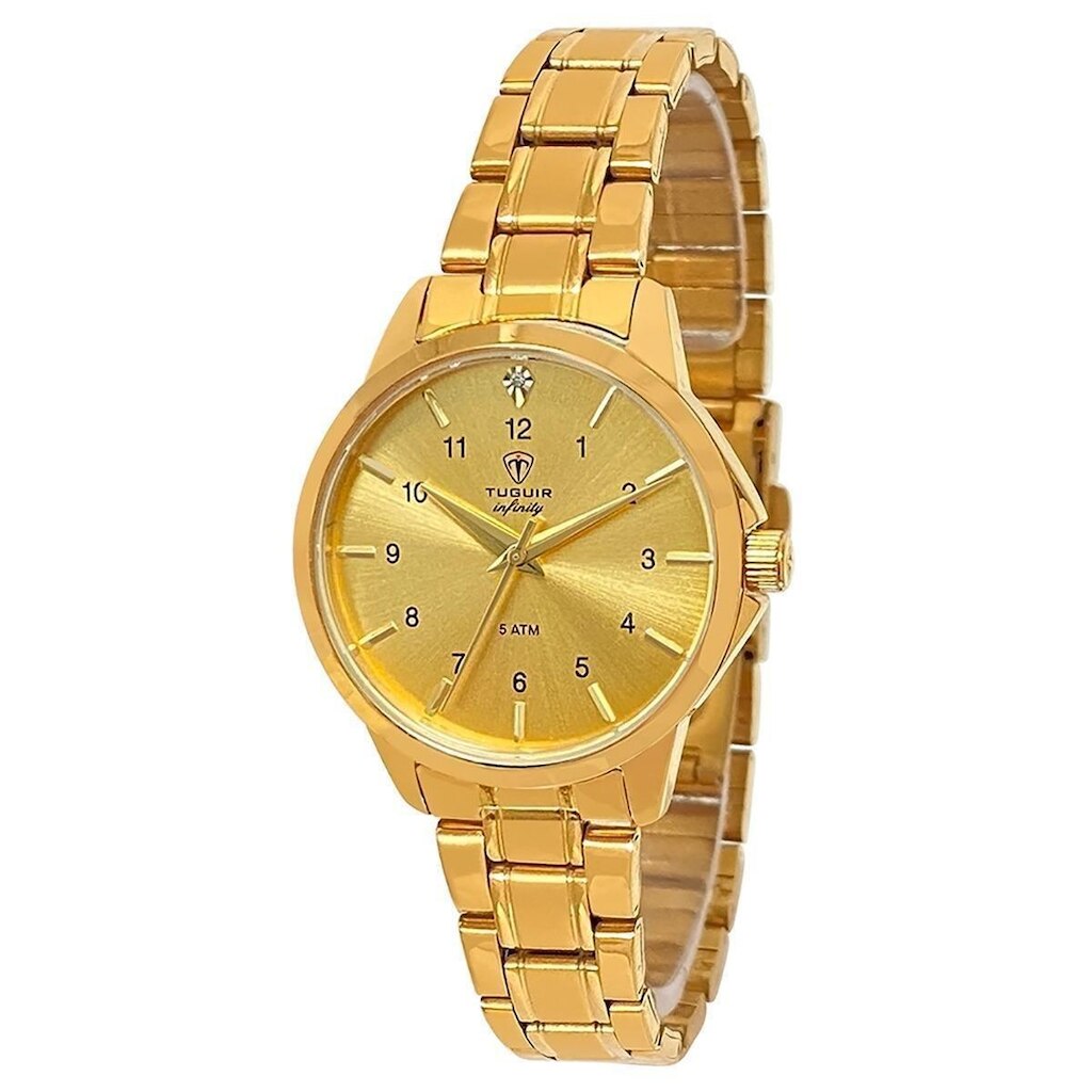 Relógio Feminino Tuguir Analógico Infinity TGI37054 Dourado