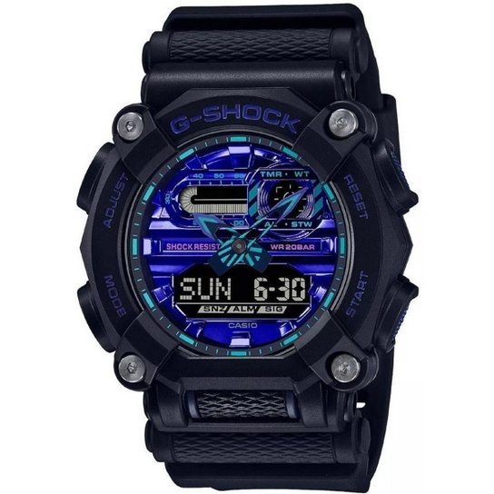 Relógio G-Shock GA-900VB-1ADR - Preto Menor preço em Relógio G-Shock GA-900VB-1ADR - Preto