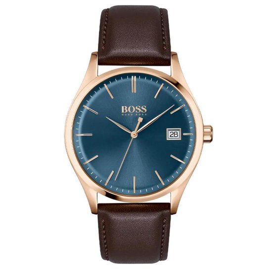 Relógio Hugo Boss Masculino Couro Marrom - 1513832 - Amadeirado Menor preço em Relógio Hugo Boss Masculino Couro Marrom - 1513832 - Amadeirado