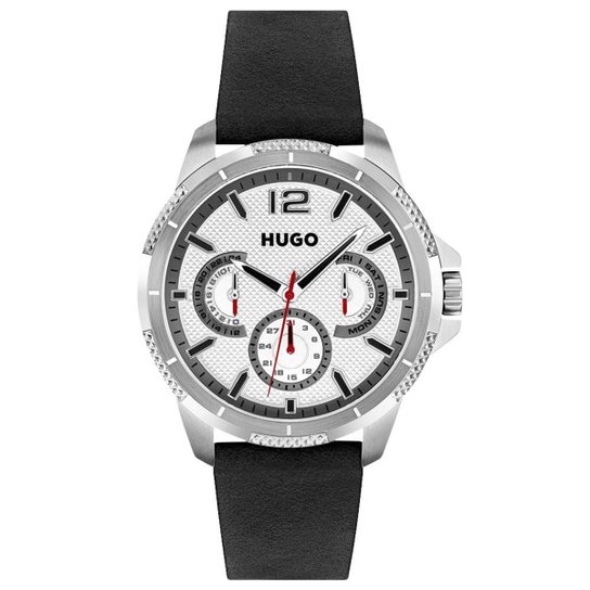Relógio Hugo Masculino Couro Preto 1530284 - Preto Menor preço em Relógio Hugo Masculino Couro Preto 1530284 - Preto