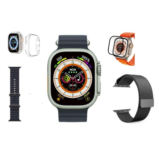 Relógio Inteligente Smart Watch 8 Inteligente Hw8 Ultra Max C/Trava de Pulseira Case Pelicula - Preto Menor preço em Relógio Inteligente Smart Watch 8 Inteligente Hw8 Ultra Max C/Trava de Pulseira Case Pelicula - Preto