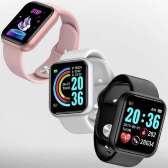Relogio Inteligente Smartwatch D20 Bluetooth + PULSEIRA EXTRAS - Branco+Rosa Menor preço em Relogio Inteligente Smartwatch D20 Bluetooth + PULSEIRA EXTRAS - Branco+Rosa
