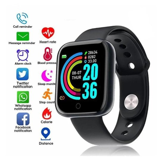 Relógio Inteligente Smartwatch D20 Bluetooth - Preto Menor preço em Relógio Inteligente Smartwatch D20 Bluetooth - Preto