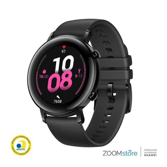 Relógio Inteligente Smartwatch Huawei Watch Gt 2 42mm Preto - Preto Menor preço em Relógio Inteligente Smartwatch Huawei Watch Gt 2 42mm Preto - Preto