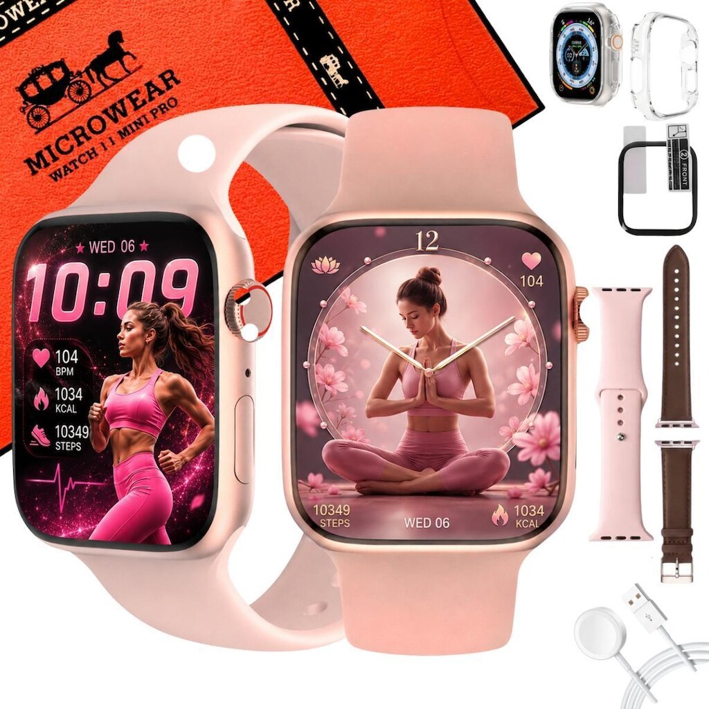 Relógio Inteligente W11 Mini Pro Delicado 42mm Faz Recebe Ligação Responde Whatss Bluetooth