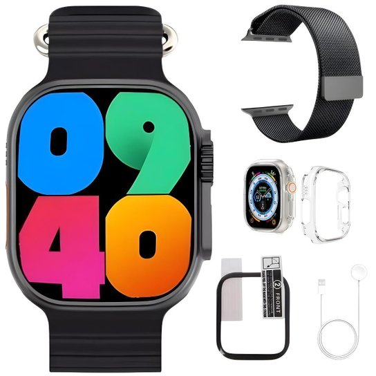 Relogio Inteligente W69 Ultra Max Smart Watch Serie 10 49mm 2 Gb Amoled Troca Foto Faz Ligaçao Kit - Preto Menor preço em Relogio Inteligente W69 Ultra Max Smart Watch Serie 10 49mm 2 Gb Amoled Troca Foto Faz Ligaçao Kit - Preto