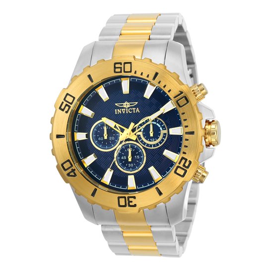 Relógio Invicta Analógico Pro Diver 22548 Masculino - Prata e Dourado Menor preço em Relógio Invicta Analógico Pro Diver 22548 Masculino - Prata e Dourado