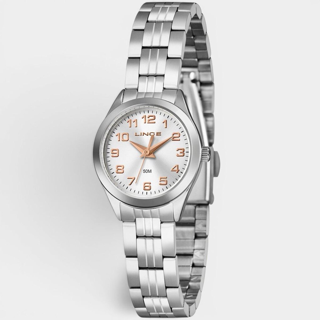 Relógio Lince Analógico Pulseira Elos Feminino - Prata e Rose - Único
