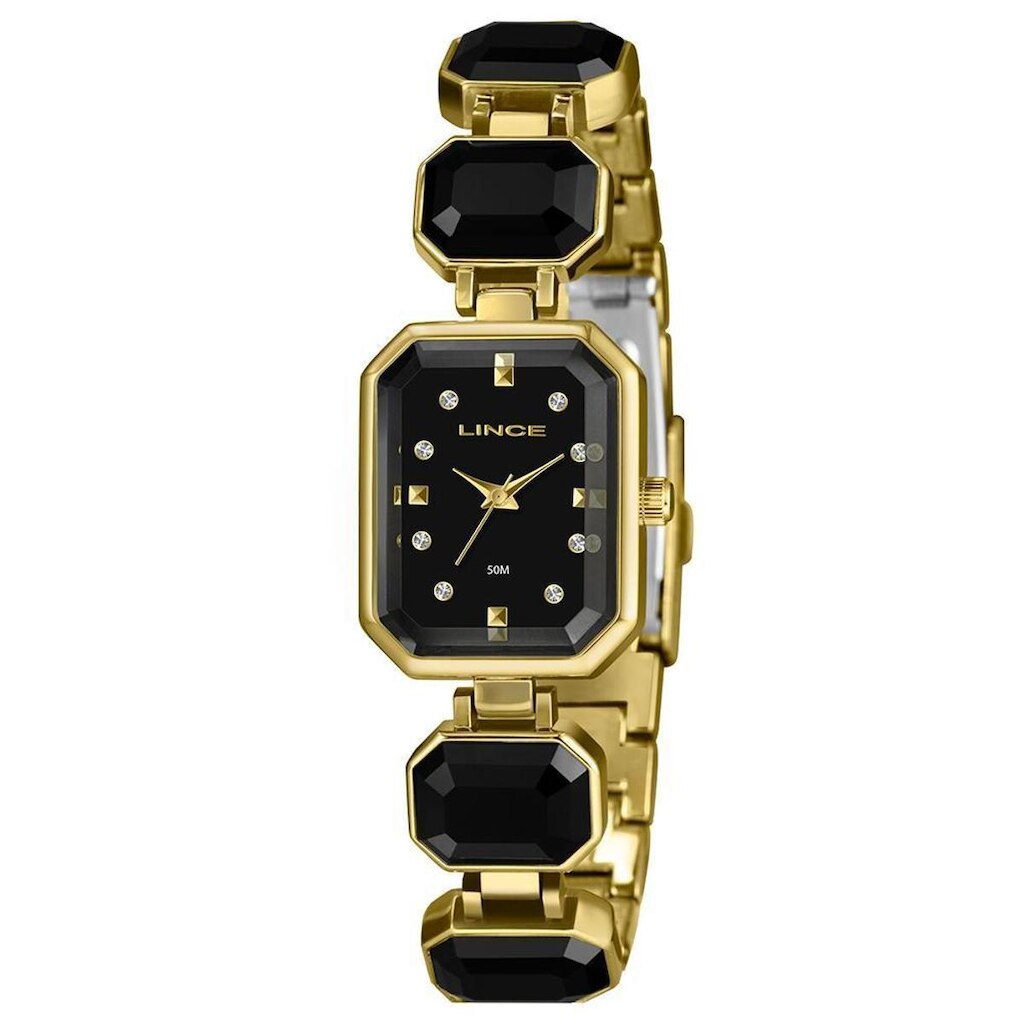 Relógio Lince Feminino Ref: Lqg4870l23 P1kp Retangular Dourado