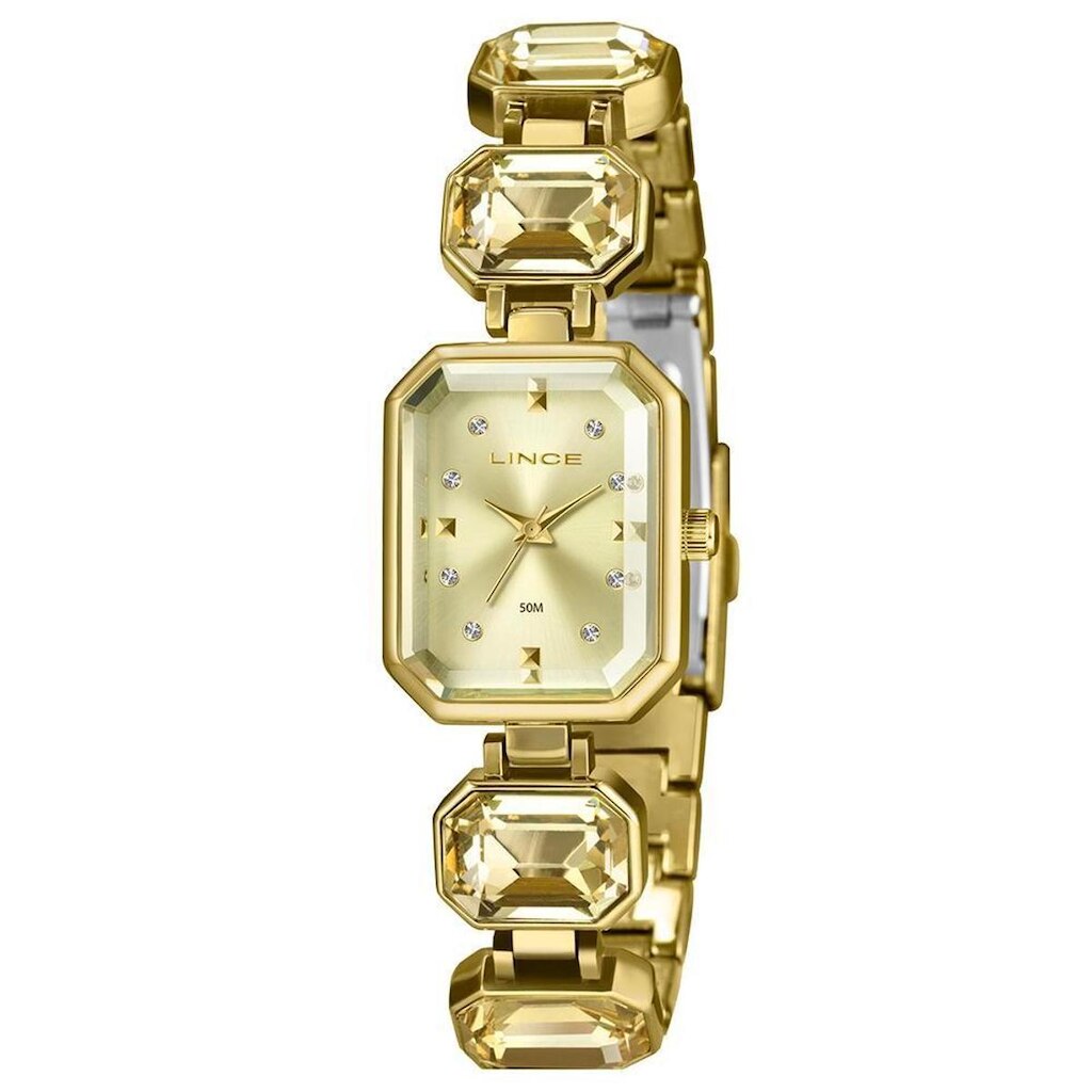 Relógio Lince Feminino Ref: Lqg4872l23 C1kk Retangular Dourado