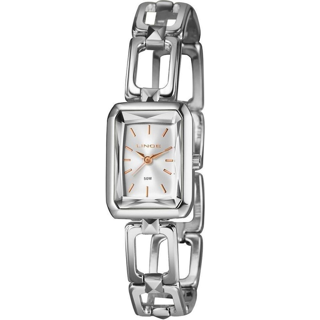 Relógio Lince Feminino Ref: Lqm4839l23 S1sx Retangular Bracelete Prateado