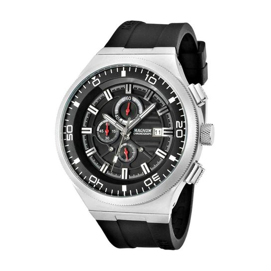 Relógio Magnum Racing Chronograph Masculino Feminino - Preto Menor preço em Relógio Magnum Racing Chronograph Masculino Feminino - Preto