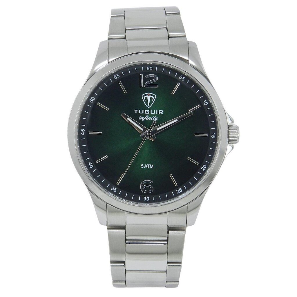 Relógio Masculino Aço Tuguir Infinity TGI37220 Prata Verde