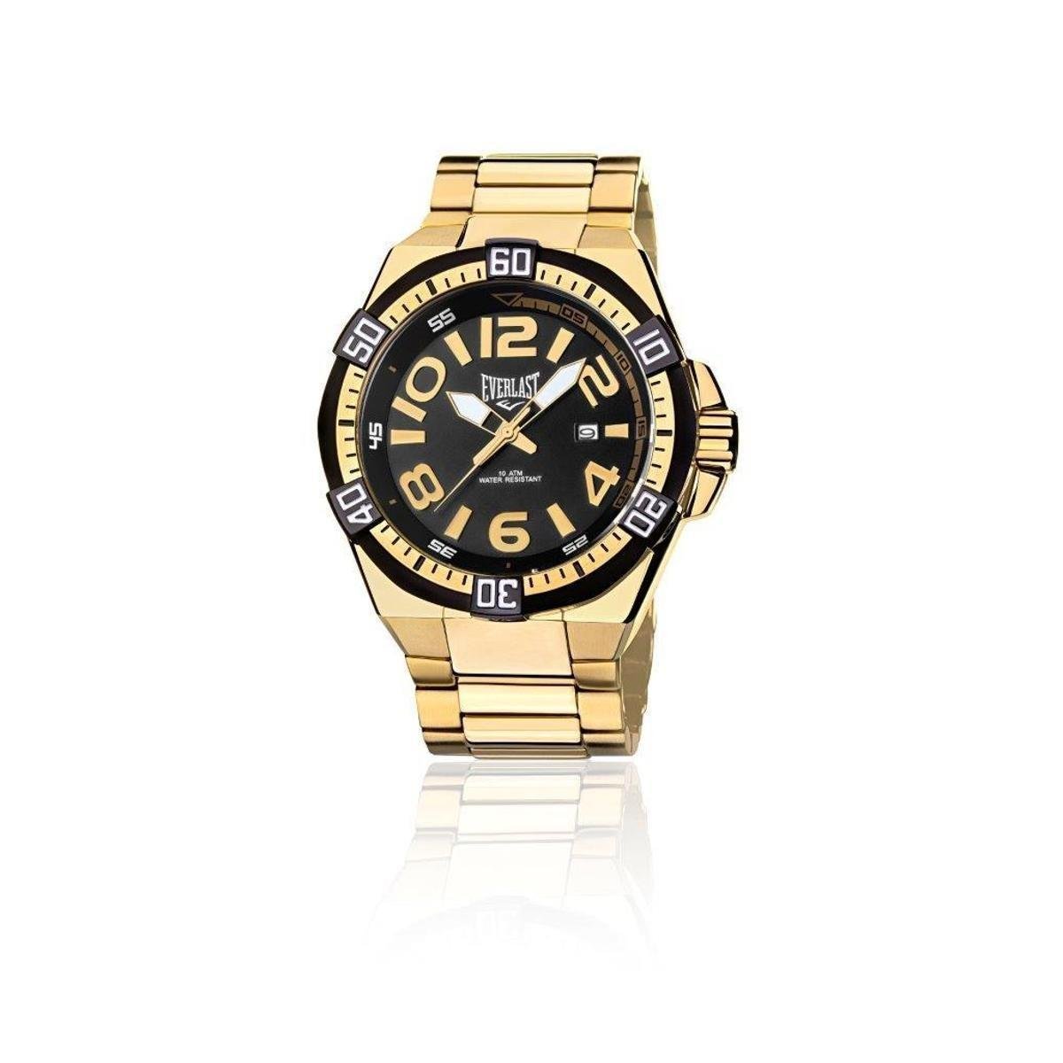 relogio masculino dourado netshoes