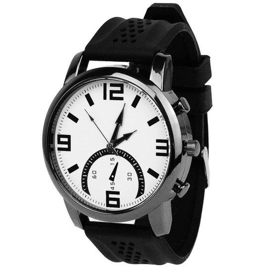 Relógio Masculino Analógico Ponteiro Social Casual Design Moderno Redondo Pulseira De Silicone - Branco Menor preço em Relógio Masculino Analógico Ponteiro Social Casual Design Moderno Redondo Pulseira De Silicone - Branco