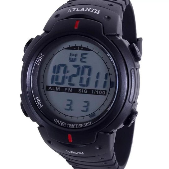 Relógio Masculino Atlantis Digital Prova Dágua 7330G - Preto - Preto Menor preço em Relógio Masculino Atlantis Digital Prova Dágua 7330G - Preto - Preto