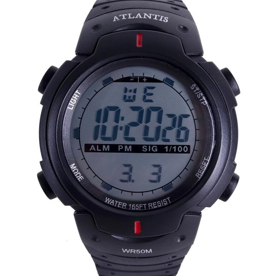 Relógio Masculino Atlantis Digital Prova Dágua 7330G - Preto Menor preço em Relógio Masculino Atlantis Digital Prova Dágua 7330G - Preto