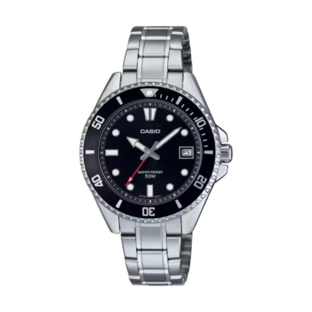 Relógio Masculino Casio Colect Mdv-10d-1a1vdf-sc Pequeno/med Prateado Preto