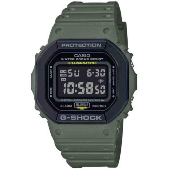 Relógio Masculino Casio G-Shock DW-5610SU-3DR - Verde escuro Menor preço em Relógio Masculino Casio G-Shock DW-5610SU-3DR - Verde escuro
