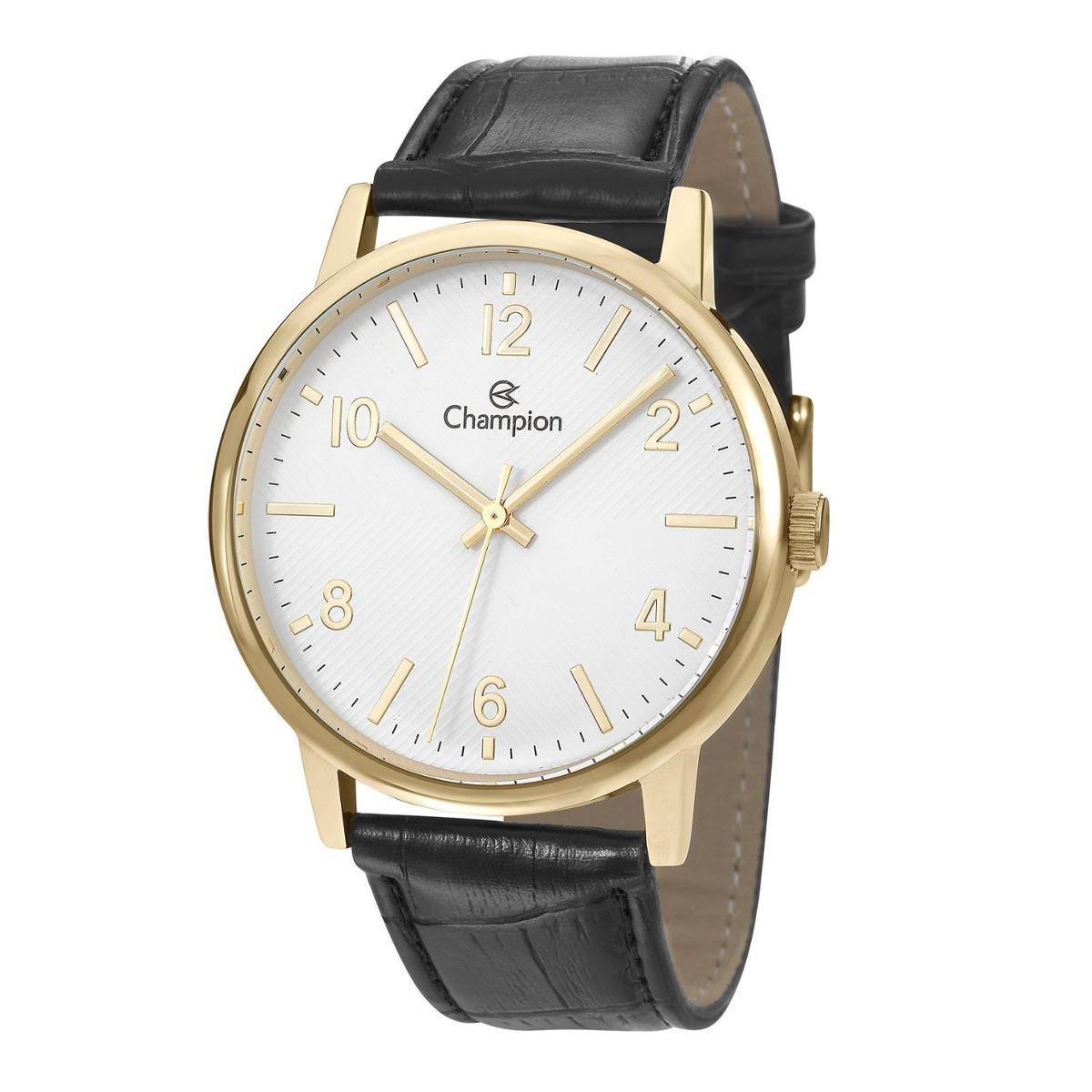 Relógio Masculino Champion Casual Dourado Pulseira Preta - Dourado+Preto |  Netshoes