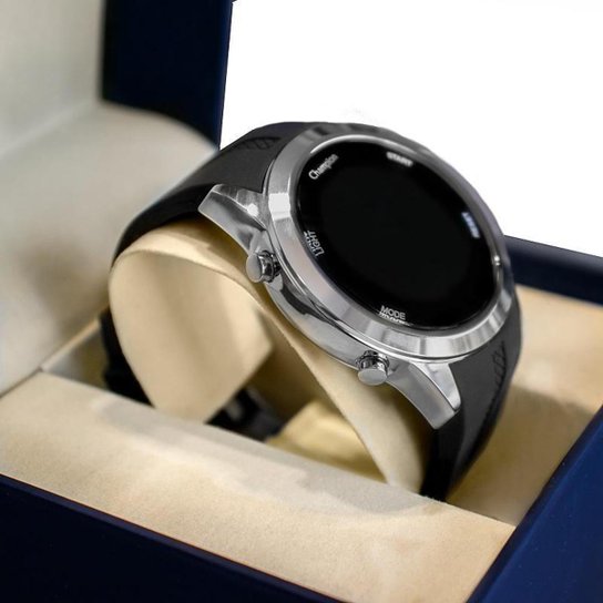 Relógio Masculino Champion Digital Prata Silicone CH40259T