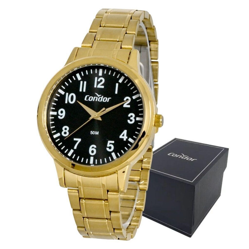Relógio Masculino Condor de Pulso Original Resistente Dourad
