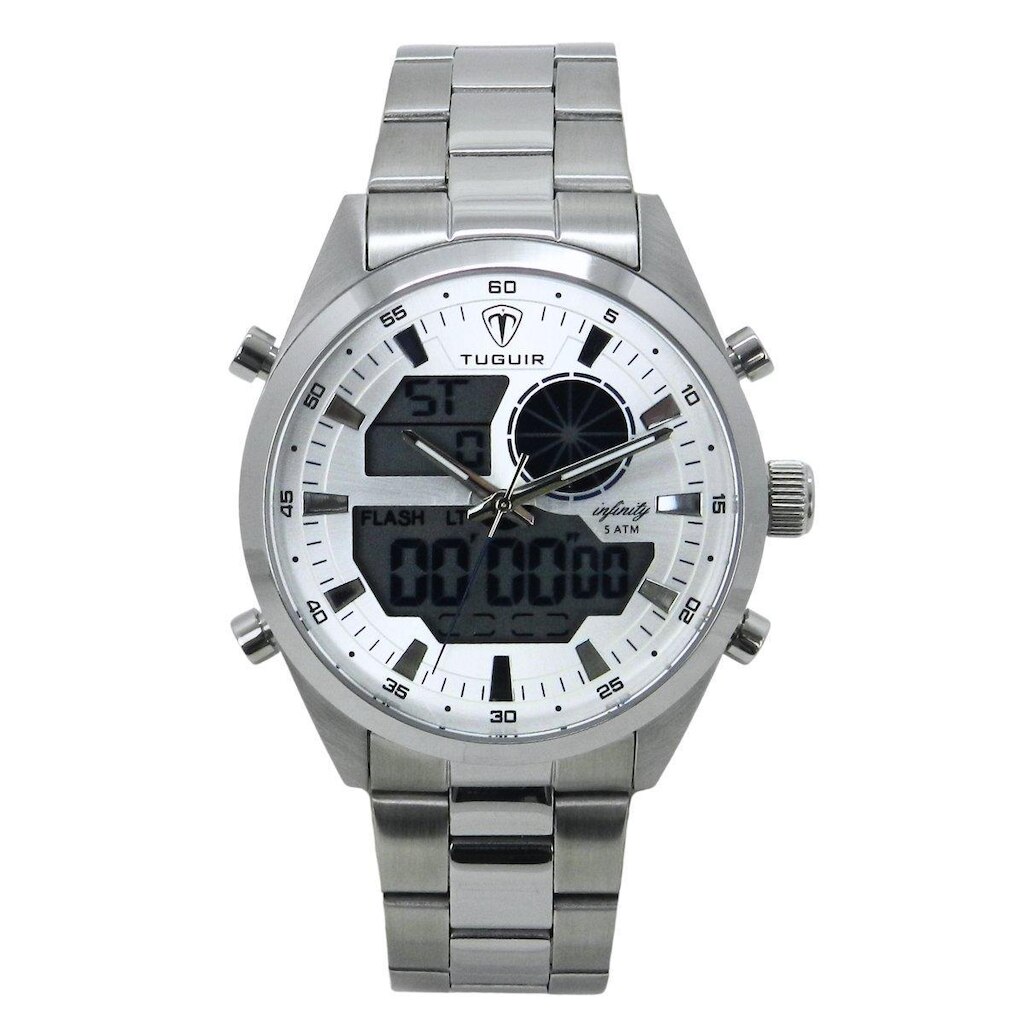 Relógio Masculino de Aço Tuguir AnaDigi Infinity GCS-1265 Prata