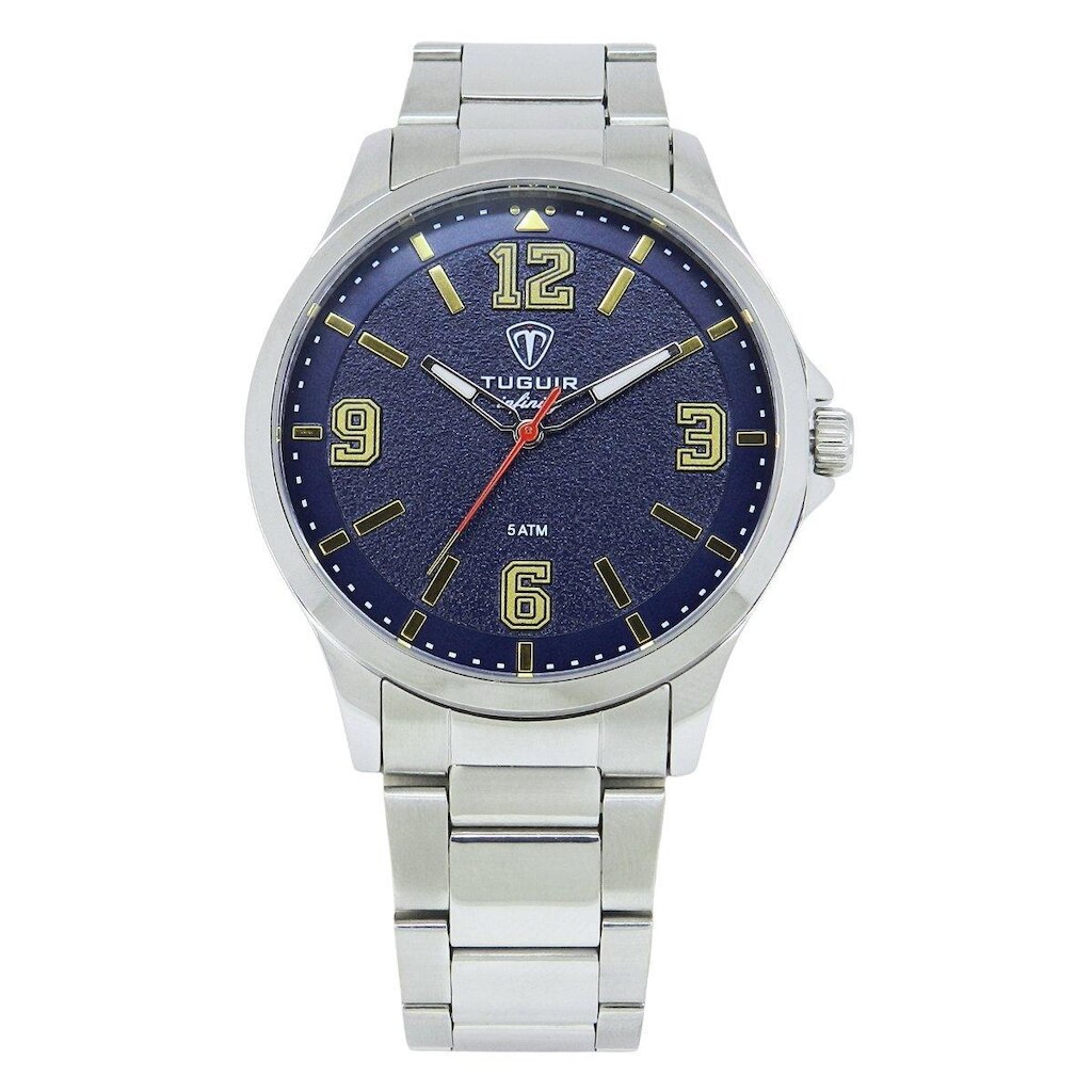 Relógio Masculino de Aço Tuguir Analógico Infinity TGI37236 Prata e Azul