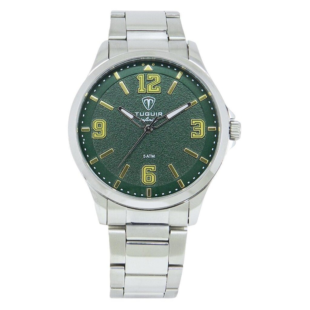Relógio Masculino de Aço Tuguir Analógico Infinity TGI37237 Prata e Verde