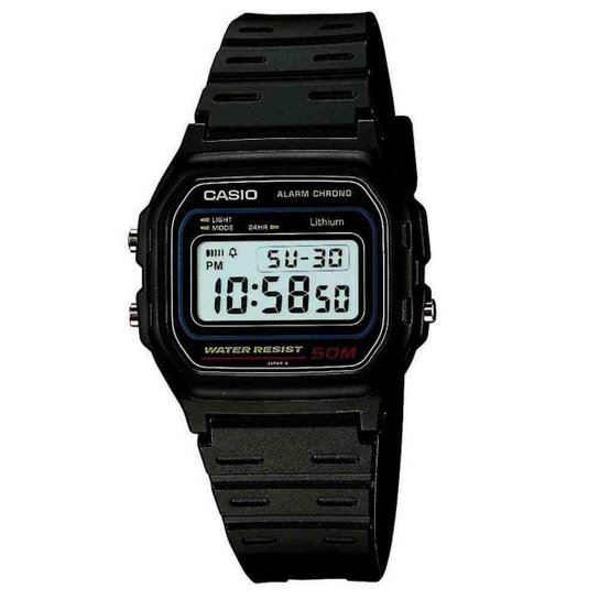 Relógio Masculino Digital Casio W-59-1VQ - Preto Menor preço em Relógio Masculino Digital Casio W-59-1VQ - Preto