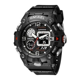 Relógio Masculino Esportivo 5ATM Smael AnaDigi 8055 Preto