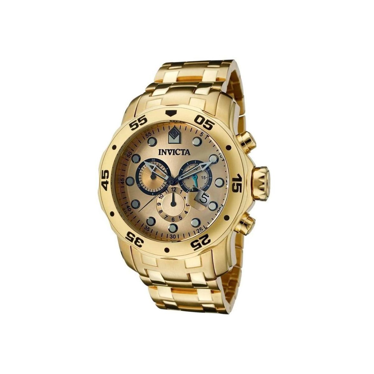 Relógio Masculino Invicta Pro Diver 0074 Dourado Gold 48mm - Dourado ...