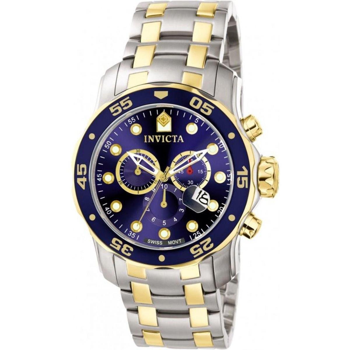 Relógio Masculino Invicta Pro Diver 0077 Aço Gold Blue 48mm Menor preço em Relógio Masculino Invicta Pro Diver 0077 Aço Gold Blue 48mm